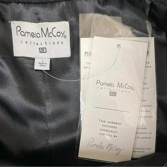 NWT Pamela McCoy Genuine Leather Western Boho Midi Skirt Black Large - Picture 13 of 15